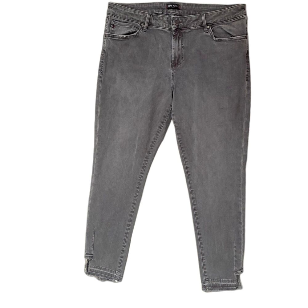 Dear John Joyrich Comfort Skinny Jeans Gray Denim Step Hem Grunge Size‎ 32 Waist